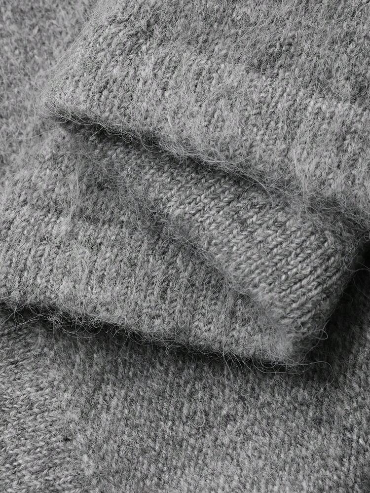 Women's Casual Solid Color Knitted Sweater And Skirt 2 Pieces Set, Autumn/Winter Business Casual Woman