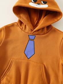 SHEIN Set de 2 piezas de sudadera con capucha y pantalones con diseño de zorro de dibujos animados para bebé recién nacido niño/niña, para otoño/invierno - Multicolor - Ver 8