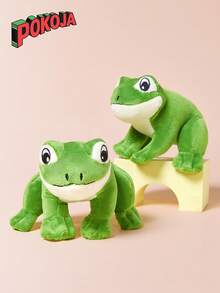 POKOJA LAND Colgantes de peluche realistas en forma de rana verde y zanahoria naranja, regalos de decoración de fiesta - Verde - Ver 1