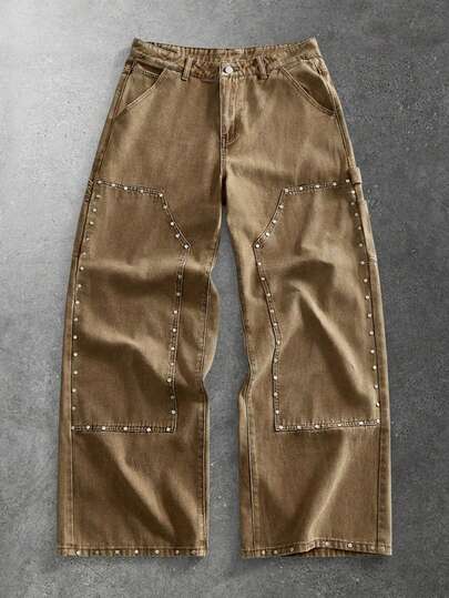 Street Life Jeans cargo ample avec décoration de rivets pour hommes