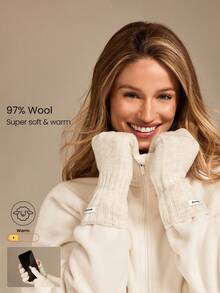 GLOWMODE Toasty Touch 97% Wool-Blend Soft Insulating Touchscreen Gloves Autumn Winter Outdoors Daily Casual Wear