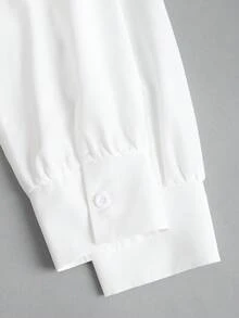 Sweetra Women's Retro Sexy Bodysuit, Fitted Slimming, Elegant High-End Comfortable Versatile Fashionable White Bodysuit - White - View 4