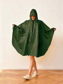 1 Áo mưa toàn thân dày chống thấm nước, áo mưa trùm đầu dài tay, dùng cho các hoạt động thể thao ngoài trời, người lớn đạp xe đi bộ đường dài, đồ đi mưa liền quần thời trang - Nhiều màu - Xem 2