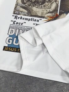 AXEPEAK 男士休闲时尚街头风长袖T恤 - 白色 - 查看 5