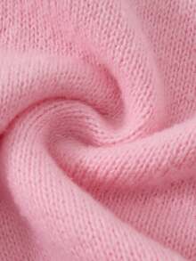 SHEIN 休闲宽松针织衫和阔腿裤两件套，时尚秋季女装 - 淺粉色 - 查看 3