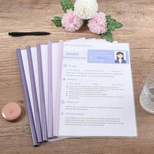 10个装透明报告封套，带滑动条，适用于A4和Letter尺寸纸张的项目文件夹，简历文件夹演示活页夹，适用于学校和商务场合，A4尺寸演示文件夹活页夹，返校季，学习用品 - 彩色 - 查看 4