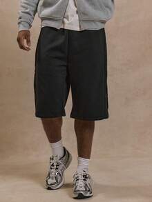 Musero Elasticated Waist Side Popper Shorts Spring Summer - Beige - View 2