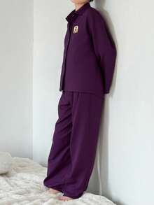 Dazy Kids Kids Fall Clothes Boys Pajama Set - Purple - View 6