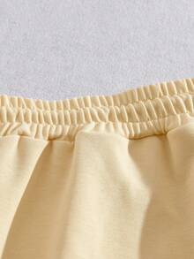 GlowEve CURVE Große Größen 2-teiliges Set, lässig, bequem, Stehkragen, Reißverschluss, vielseitig, einfach, weich, bestickte Loungewear - Aprikosenfarben - Übersicht 6
