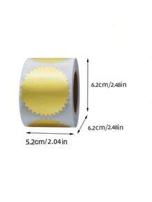 250 张/卷，金色/银色，标签贴纸 - 2 英寸圆形金箔贴纸金属封条，适用于包装、婚礼信封、毕业证书、证书薄片封条，带锯齿状边缘，学校用品，返校 - 2吋/5cm - 查看 2