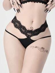 Culotte triangle en dentelle gothique, port casual pour tous les jours