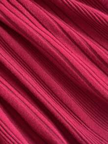 SHEIN 2pcs Young Girls Elegant School Style Christmas Red Striped Collared Cardigan And Mini Skirt Set,Perfect For Autumn,7th Birthday,Parties,Daily Wear - Red - View 7
