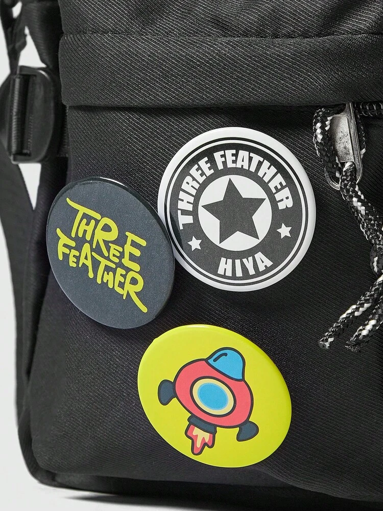 ROMWE Grunge Punk Leve, Casual De Negócios, Bolsa Mensageiro Média, Decoração De Fivela Com Pingente De Bolsa E Emblemas Para Meninas Adolescentes, Mulheres, Estudantes Universitários, Novatos E Trabalhadores De Colarinho Branco, Perfeito Para Escritório, Faculdade, Trabalho, Negócios, Deslocamento Diário, Ao Ar Livre, Viagens, Passeios - Preto - Visão 3