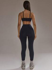 Musera Sport Sports Bra And High Rise Leggings Co-Ord Set Padel Winter Activewear Sport Gym Workout Active Sets Workout Sets Alloy Summer - Navy Blue - View 4