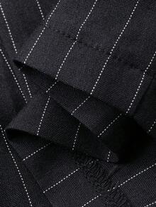 DAZY Women's Striped Open Front Casual City Sleeveless Blazer, Summer Business Attire - Black - View 9