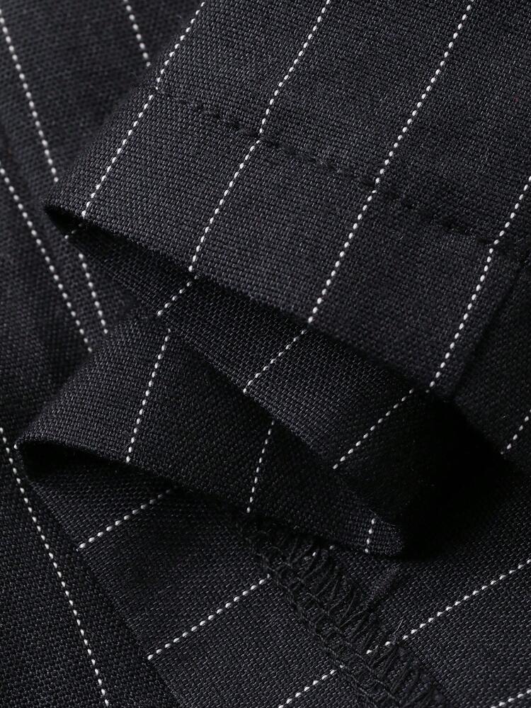 Women's Striped Open Front Casual City Sleeveless Blazer, Summer Business Attire