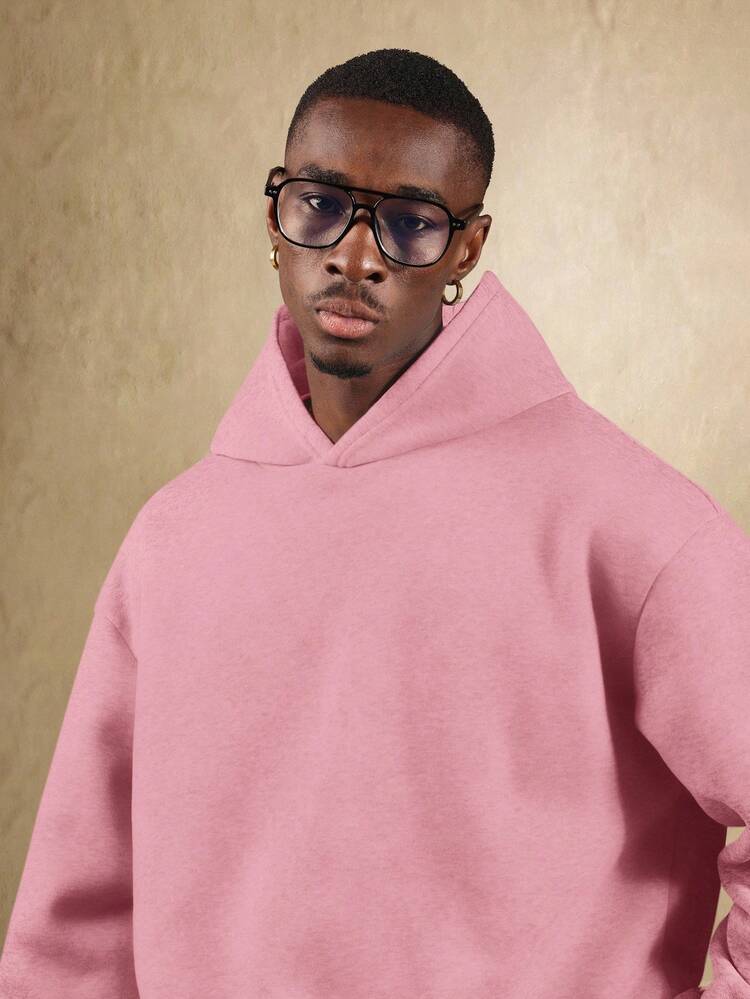 Essential Oversized Pullover Hoodie With Drawstring And Drop Shoulder