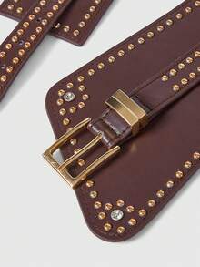 ROMWE Grunge Punk 街头铆钉装饰宽腰带万圣节夏季，学校