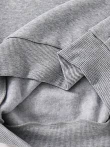Sweat-shirt-shirt décontracté à demi-zip et col montant avec motif floral gris pour adolescentes et préadolescentes, Sweat-shirt-shirt ample à manches longues avec imprimé graphique minimaliste classique "New York", col rond épais, adapté pour l'automne/l'hiver - Gris - Voir 8