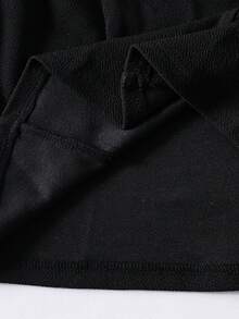 SHEIN Sparklyn Teen GirlElegant Casual Black & White Striped Long Sleeve Fitted Shirt, Fashionable & Versatile, Can Be Paired With Flare Pants, Wide-Leg Pants, Or Midi Skirts - Black and White - View 7