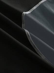 AXEPEAK Kaos Kasual Pria Ukuran Besar dengan Blok Warna, Musim Panas - Hitam - View 5