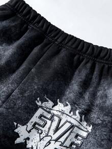 Bolty 2pcs Kids/Tween Boys Casual Comfortable Hoodie Sweatshirt & Straight Loose Sweatpants Set, Printed Pattern Boys Sweatsuits Set Boys Sweatpants Graphic And Shirt Drip For Boys Gamer Boys Jogger Sets Suitable For Autumn And Winter Outfits Daily Wear, Sports, Outings, School, Parties, Festivals, Photoshoots - Black - View 3