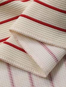 FRIFUL Women's Casual Loose Batwing Striped T-Shirt, Autumn - Red - View 7