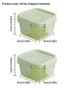 2 Piezas de Recipientes Cuadrados para Almacenamiento de Alimentos, Organizadores de Despensa Mini Gratis con Tapas Herméticas para Bocadillos, Especias y Alimentos Secos - Juego de Recipientes de Cocina Apilables - Verde - Ver 7