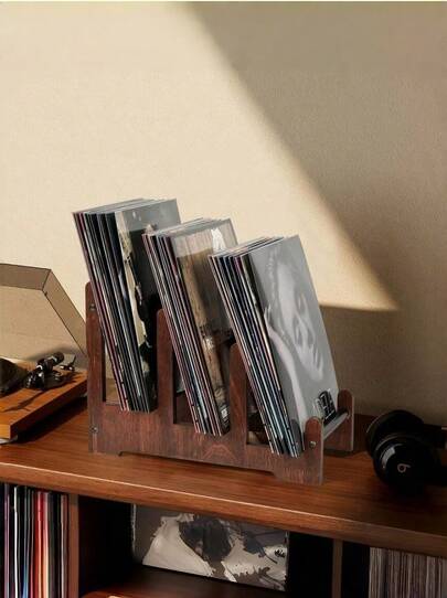 Cirelle 1 suport din lemn pentru discuri, depozitare pentru discuri de vinil, poate conține 60 de discuri de vinil, suport de afișare pentru albume din lemn pentru discuri de vinil, reviste, fișiere