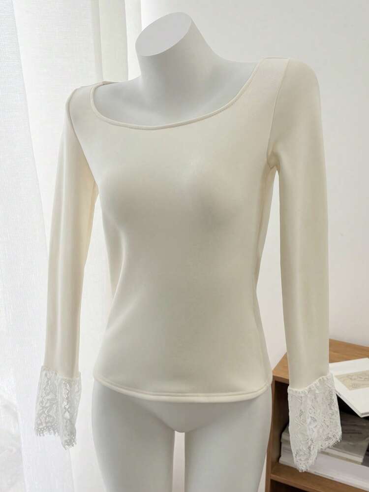 Women's Fitted Tight Star Fleece T-Shirt Long Sleeve Top,Winter