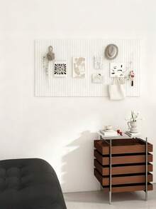 1PC No-Drill Vertical Rectangular Modern Fabric Frame Felt Board Soft Cork Memo Board Wall Decor Removable Photo Wall Bulletin Board DIY Craft Wall Storage Hanging Display For Home Office Classroom Dorm Room Living Room Study Back To School School Supplies Wall Mounted Announcements Party Photo Display - Multicolor - View 3