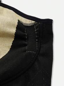 SHEIN 1pc Seamless Sexy S-Shaped Bust Waist Hip Shaping Dress, Black & Apricot Color Block, Plus Size - Black - View 5