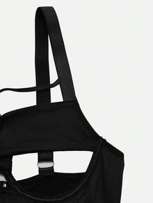 女士纯色镂空简约日常文胸 - 黑色 - 查看 10