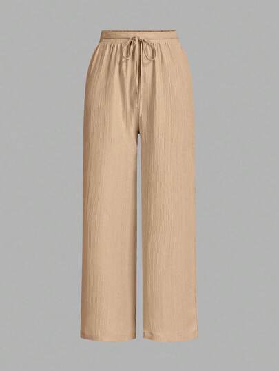 Auralis Pantalones anchos de tela de textura multicolor versátiles y cómodos de moda casual para mujer de talla grande, paquete de 3 pantalones para el trabajo, estilo "Old Money", europeo de verano, aeropuerto, pantalones fluidos