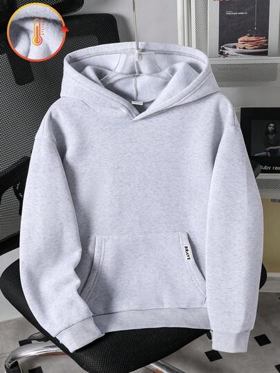 Tween Boys' Casual Solid Color Loose Fit Sweatshirt