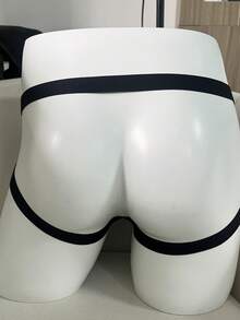 WENEZON 1pc Men's Black Sexy Mesh Pouch Low Waist Briefs - Black - View 2