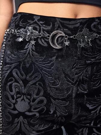 Goth Simple Vintage Butterfly Five-Pointed Star Moon Shaped Women's Pants Chain & Waist Chain