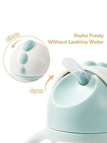 SCOOBY-DOO X SHEIN 260 Ml  / 8 Oz Leak-Proof Silicone Straw Infant Straw Cup, With Removable Handle For Easy Cleaning, Tritan,Gift Ideas - 淺灰色 - 查看 4