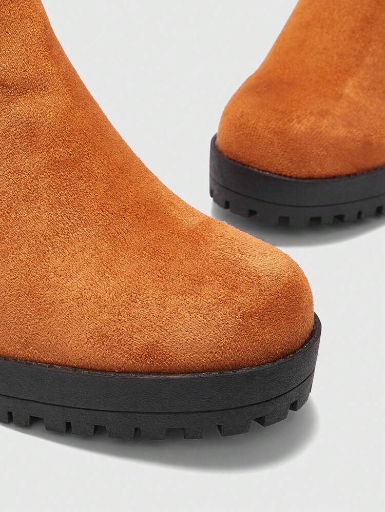 CUCCOO BIZCHIC Women's Fashion Versatile Casual Chunky High Heel Ankle Boots