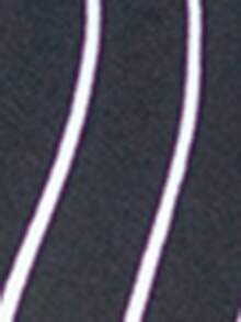 Truni Plus Size Striped Print Double-Breasted Long Sleeve Top And Skirt 2 Pieces Set/Autumn /Winter