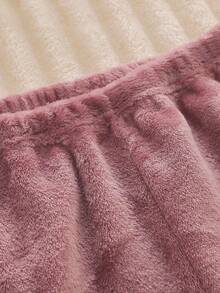 女童舒适卡通刺绣长袖上衣和裤子睡衣套装，秋冬 - 粉色 - 查看 3