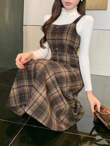 DAZY 优雅图案无袖美人鱼中长连衣裙，秋季女装