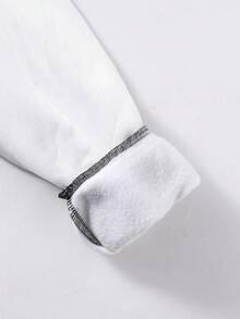 Vacaura 2pcs/Set Teenager Patchwork Round Neck Casual Printed Long Sleeve Sweatshirt And Drawstring Hem Sweatpants, Fashion Outfit