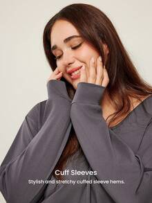 LUVLETTE Autumn And Winter Women Plus Purple Soft Cotton Basic Long T-Shirt & Patterned Pants Loungewear Pajama Set For Women Pants With Pockets Lingerie As Outerwear Lounge Sets Fall Pajamas - Black and White - View 7