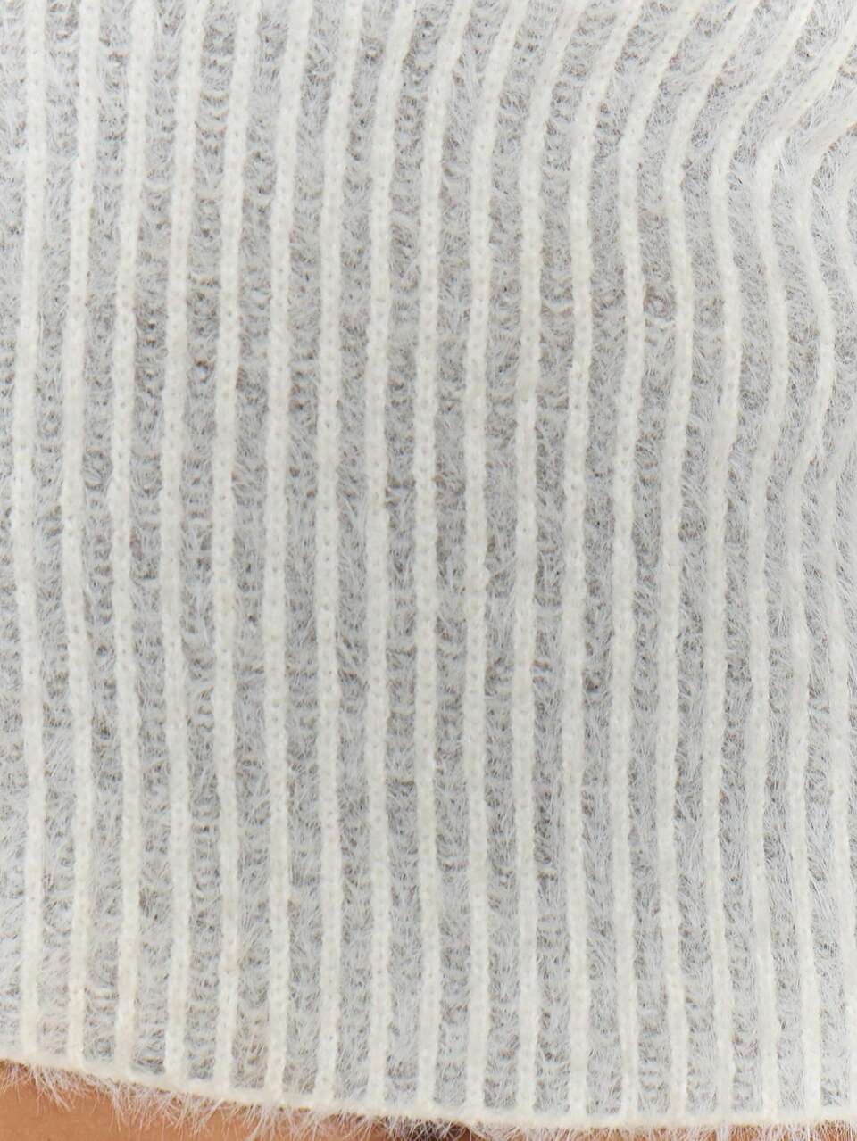 Maglione a righe lavorato a maglia con spalle scoperte e orlo arricciato, abbigliamento da strada invernale, elegante per uscite serali, adatto per feste ed eventi invernali