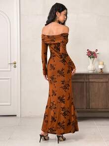 EastFlair Women's Floral Print Off Shoulder Long Dress - Multicolor - View 6
