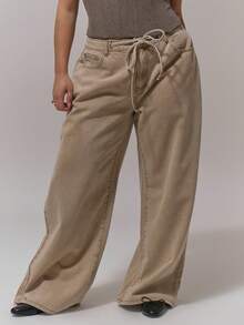 MUSERA Plus Size Jeans - Khaki - View 2