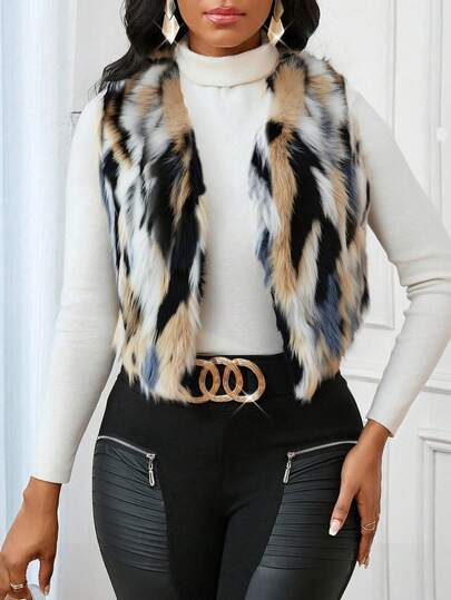 SHEIN Lady Áo khoác không tay màu tương phản thời trang nữ Áo khoác mùa đông nữ cho nữ Áo khoác mùa đông nữ cho nữ Áo khoác mùa đông nữ Lễ Tạ ơn cho phụ nữ Lễ Tạ ơn cho phụ nữ Mùa đông cho phụ nữ Áo khoác mùa đông nữ cho nữ Áo khoác mùa đông nữ Bộ sưu tập thời trang thanh lịch cho phụ nữ