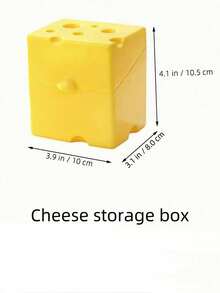 1 Piece Of Cheese Slice Storage Container With Flip Cover, Shaped Like A Plastic Butter Block, Cheese Slice Shaped Holder, Cheese Slice Freshness Box Refrigerator Storage Shelf Flip Cover, For Refrigerator Food, Kitchen, And Camping Supplies - Yellow - View 11