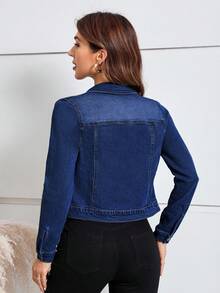 EMERY ROSE 女士休闲水洗短款牛仔夹克